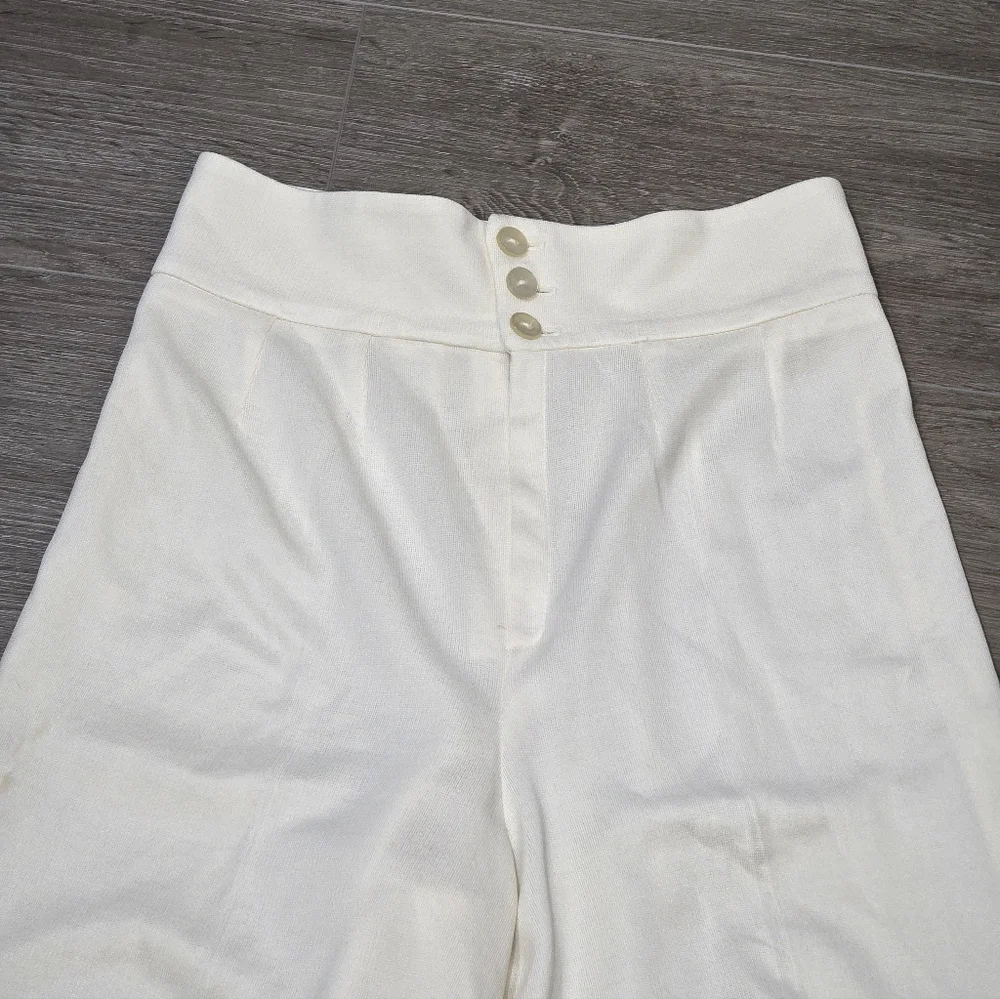 Vintage 70's Bell Bottom Pants High Waisted 26 Inch Waist 31 Inseam 14 Inch Bell - Picture 3 of 8